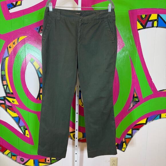 Caribbean Joe, Green Straight Leg Pants. Size 12. Have been hemmed and altered. - Picture 1 of 7